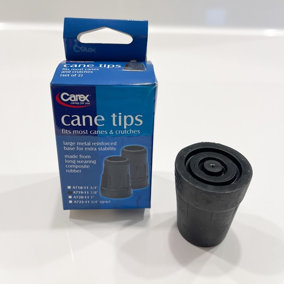 ONE Carex Cane Tip Fits Most Standard Canes and Crutches A719-11 7/8 Inches - Picture 3 of 7